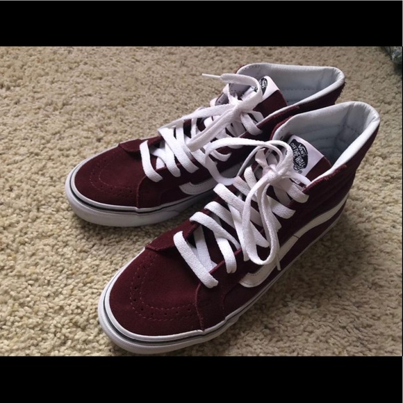High Top Suede Burgundy Vans - Picture 1 of 2